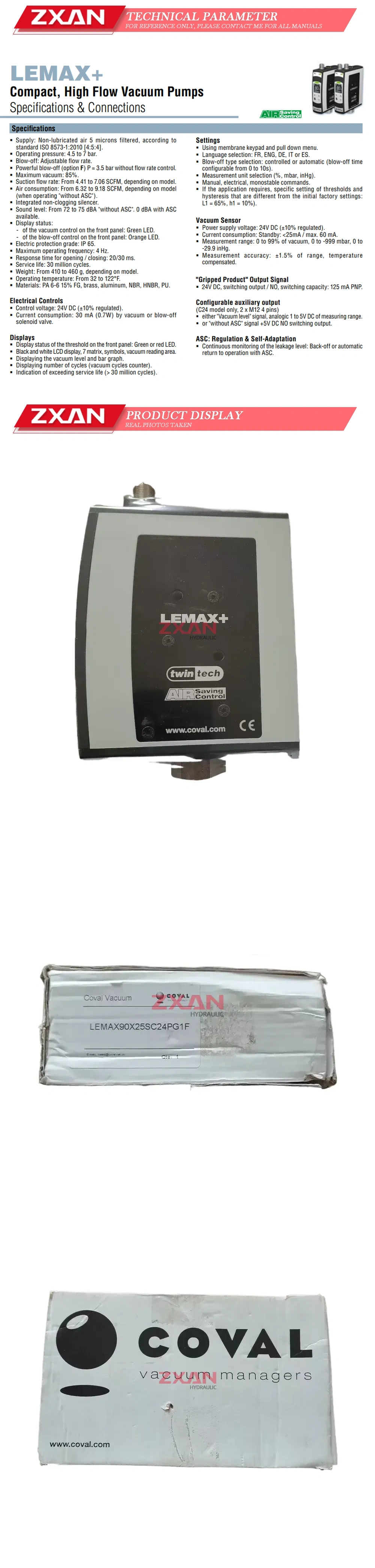COVAL LEMAX90X25 Description