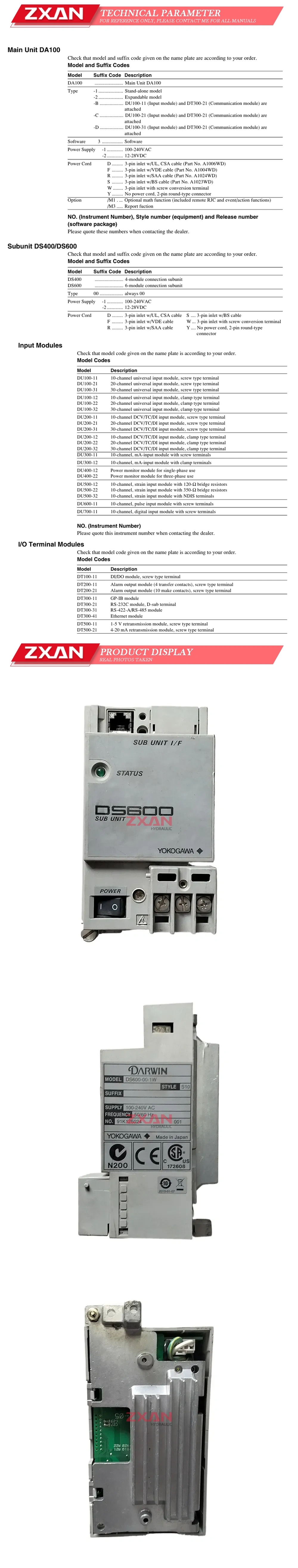 DARWIN DS600-00-1W Description