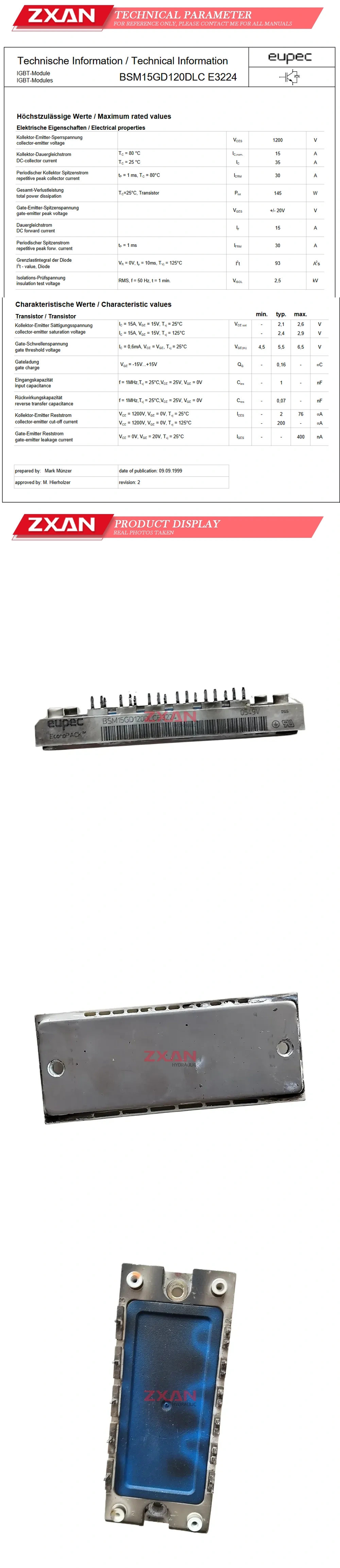 EUPEC BSM15GD120DLCE3224 Description