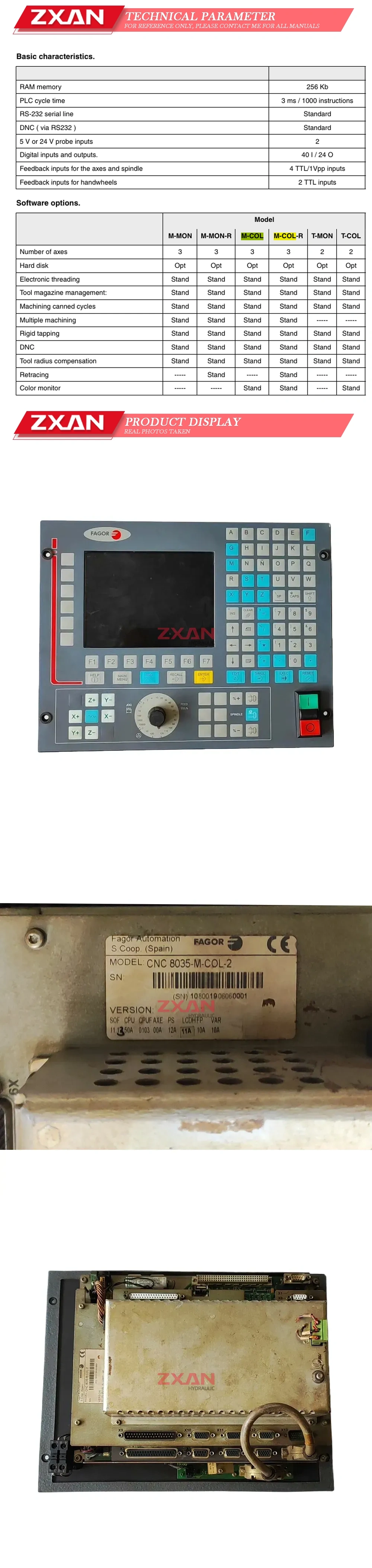 FAGOR CNC 8035-M-COL-2 Description