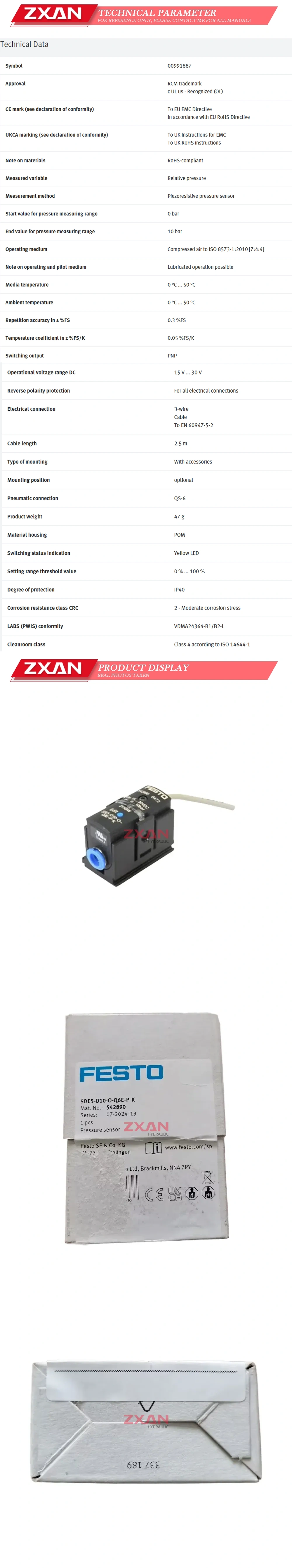 Festo SDE5-D10-O-Q6E-P-K Description