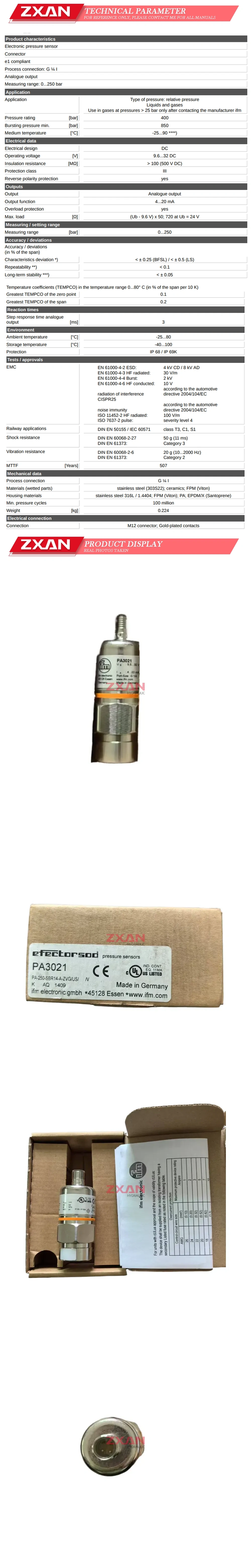 IFM PA3021 Description
