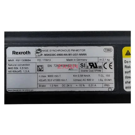 Rexroth R911308684 MSK030C-0900-NN-M1-UG1-NNNN