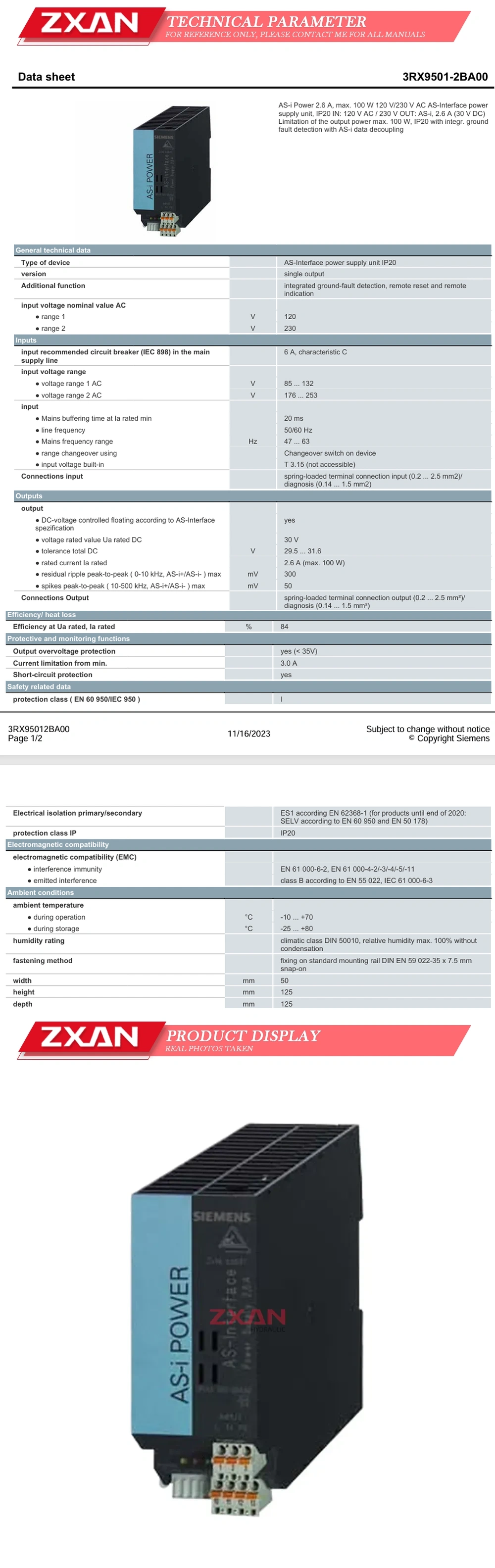 SIEMENS 3RX9501-2BA00 Description