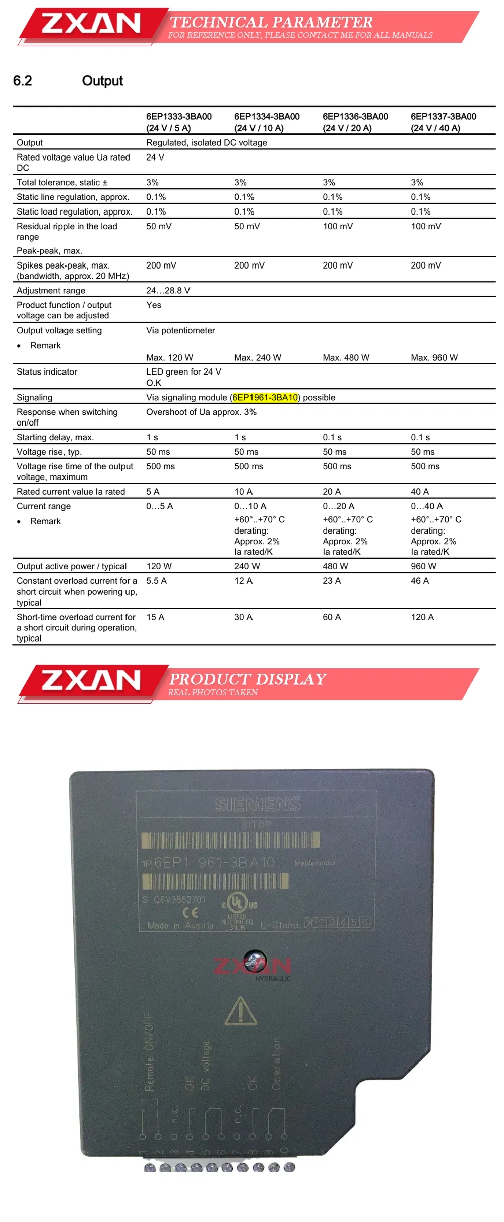 SIEMENS 6EP1961-3BA10 Description
