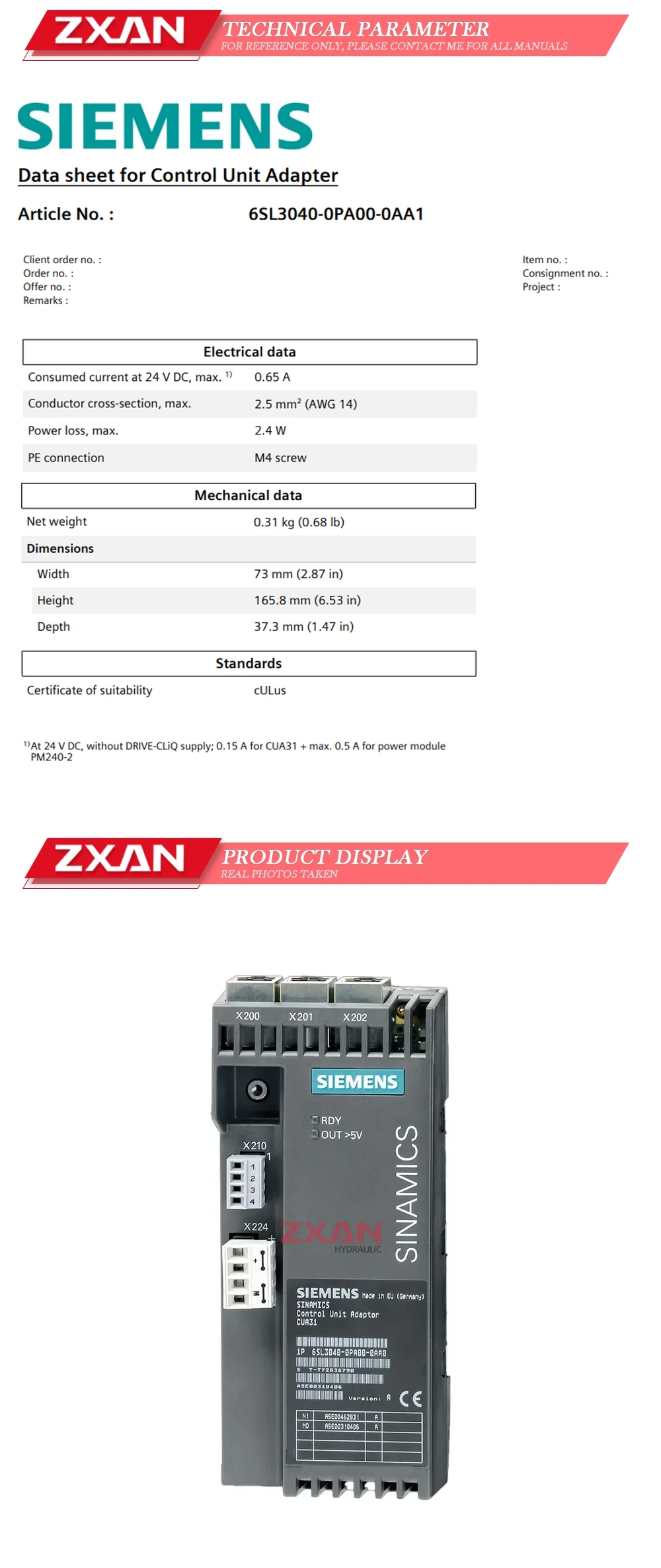 SIEMENS 6SL3040-0PA00-0AA1 Description
