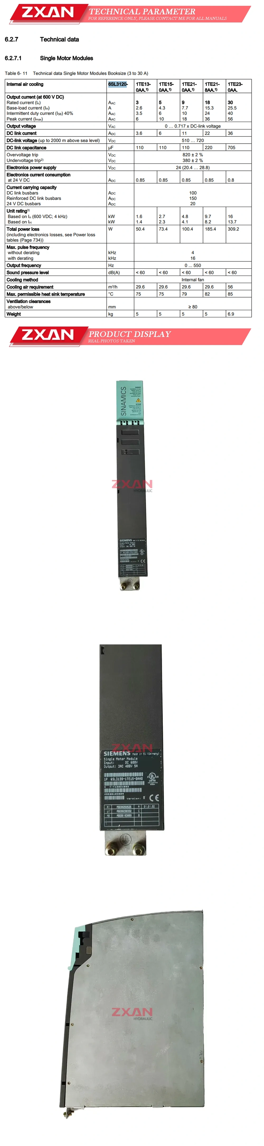 SIEMENS 6SL3120-1TE15-0AA0 Description