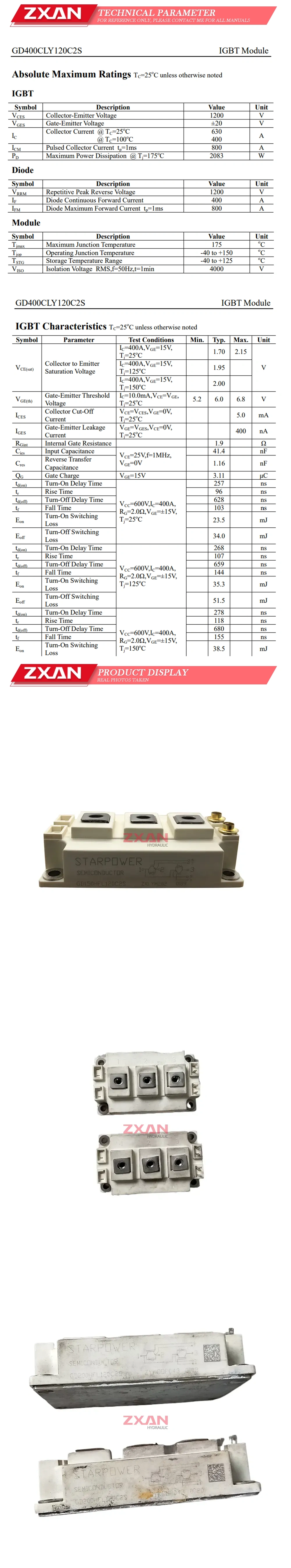 STARPPOWER GD400HFL120C2S Description
