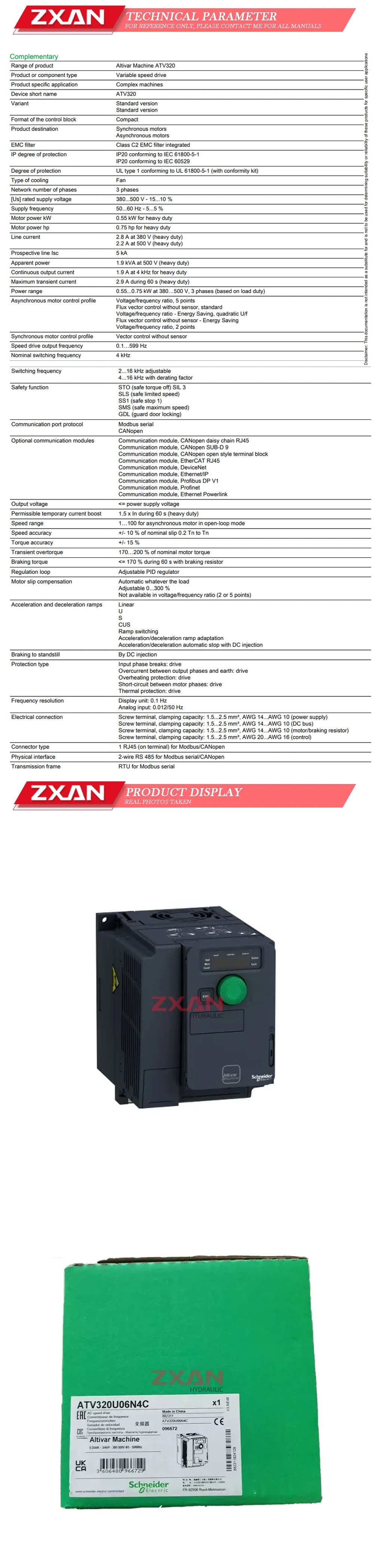 Schneider ATV320U06N4C Description