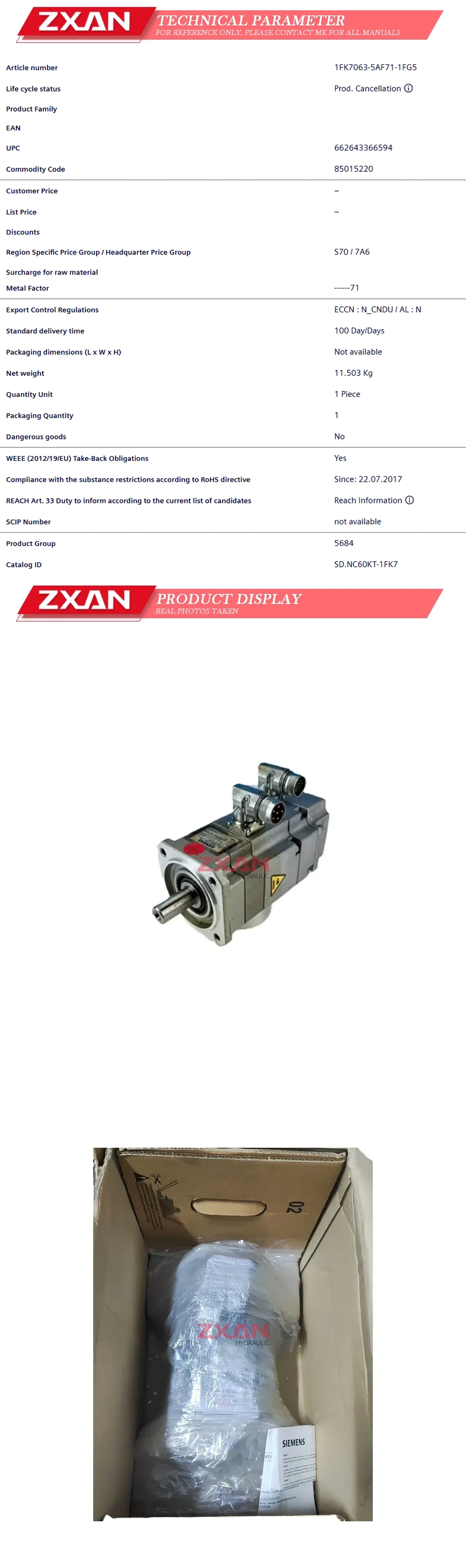 Siemens 1FK7063-5AF71-1FG5 Description