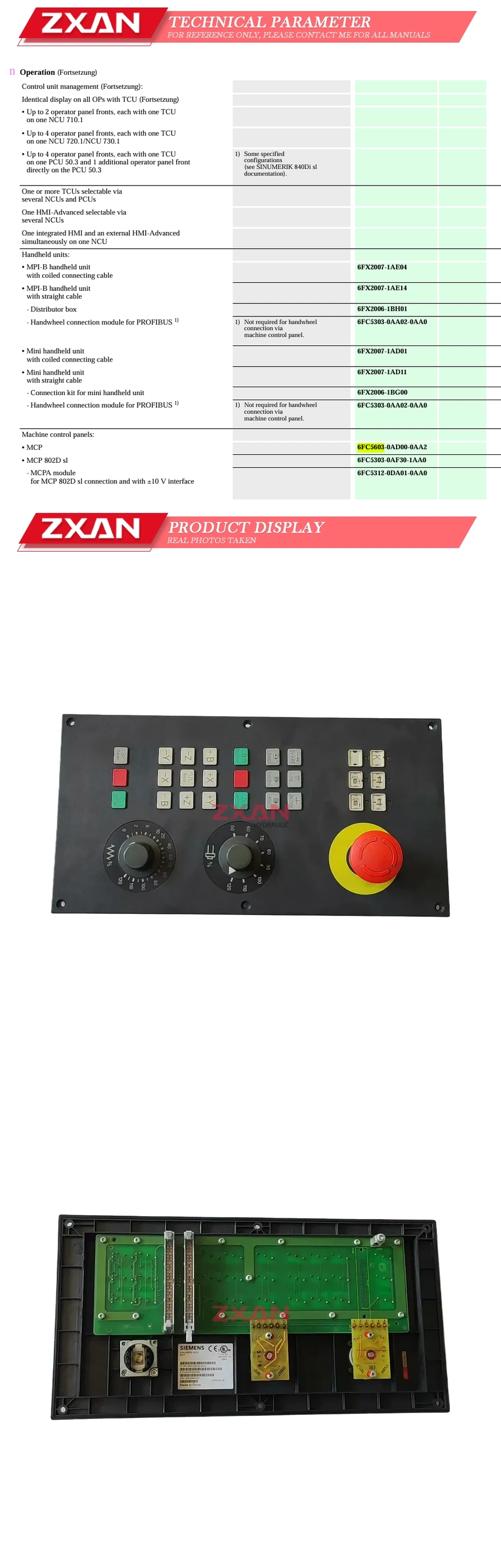 Siemens 6FC5603-0AD00-0AA2 Description