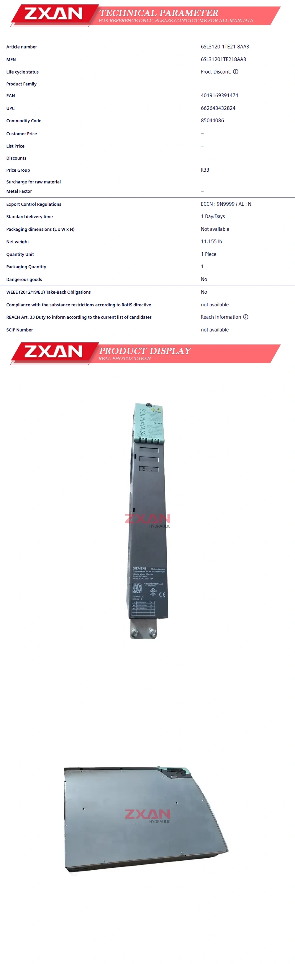 Siemens 6SL3120-1TE21-8AA3 Description