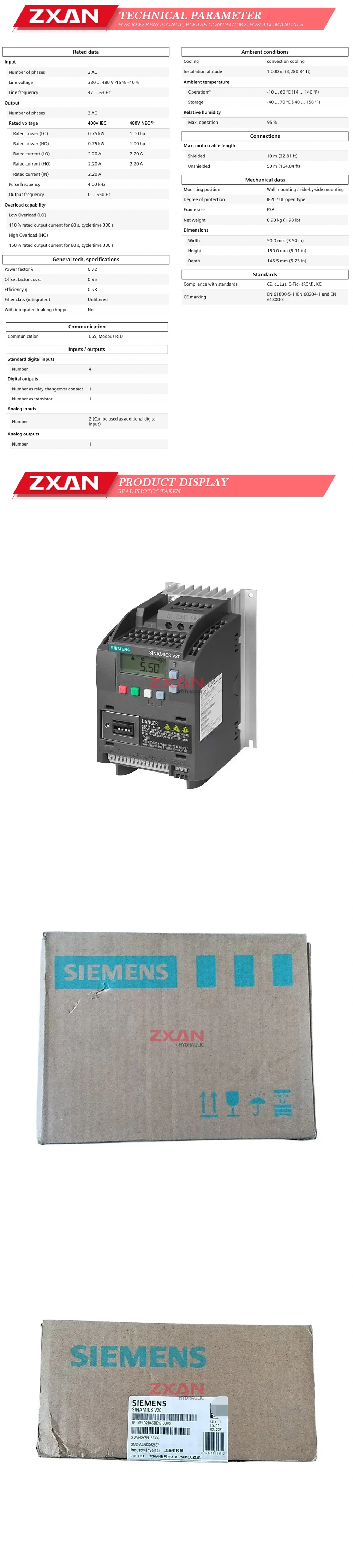 Siemens 6SL3210-5BE17-5UV0 Description