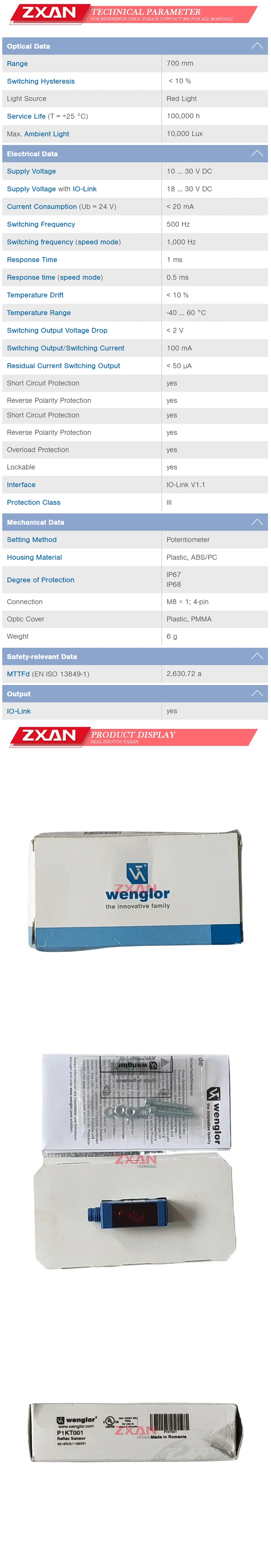 WENGLOR P1KT001 Description