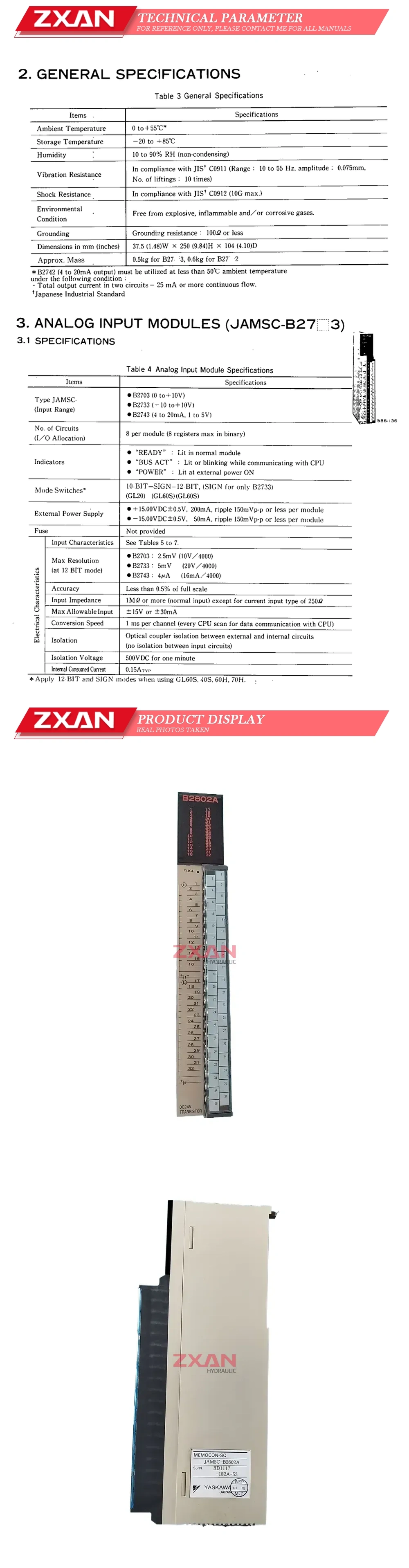YASKAWA JAMSC-B2602 Description