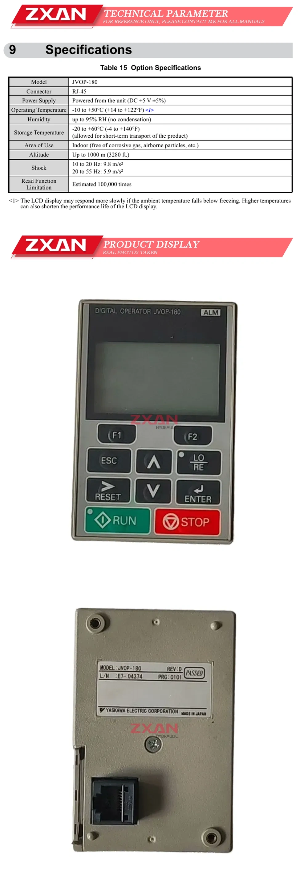 Yaskawa JV0P-180 Description