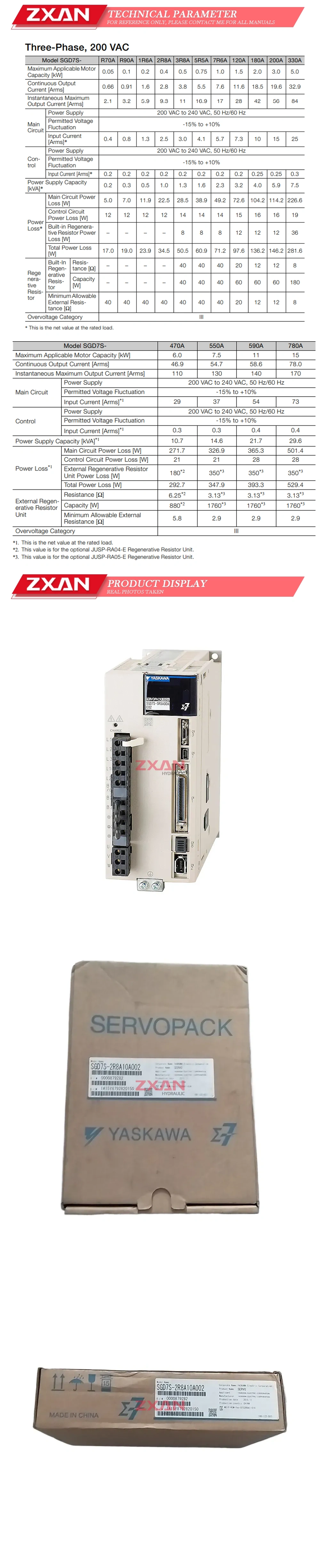 Yaskawa SGD7S-2R8A10A002 Description