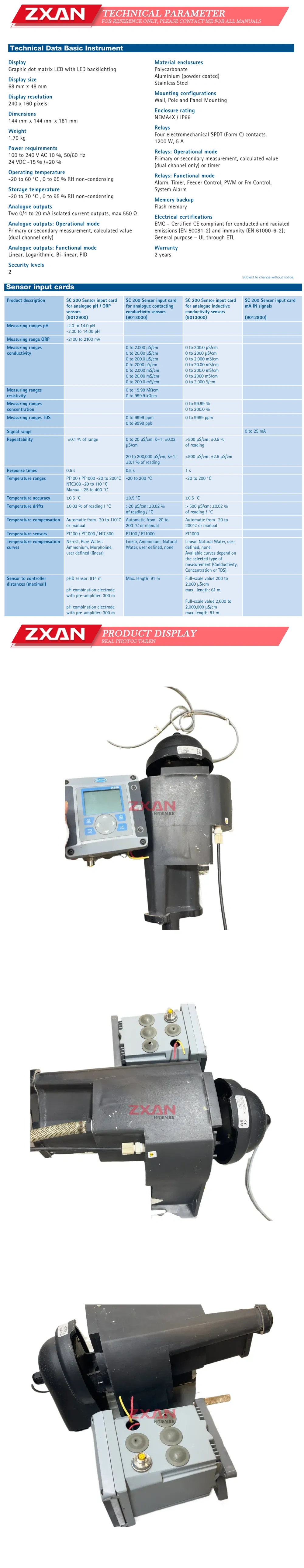 HACH 1720E SC200 LXV404.99. Description