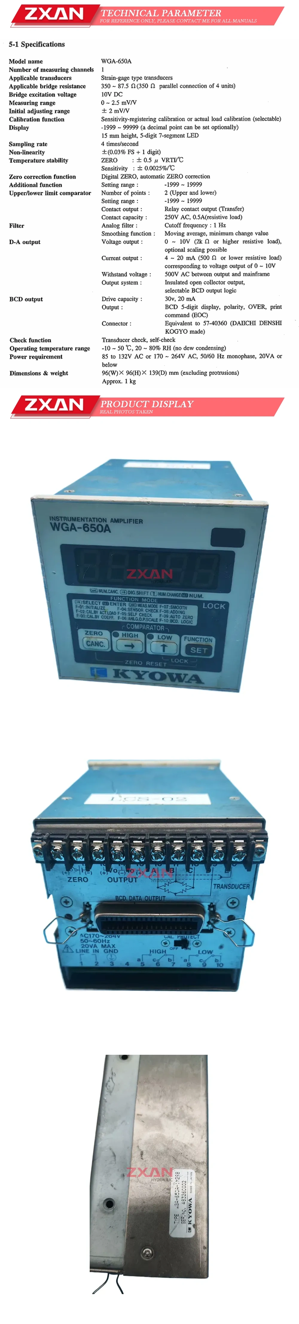 KYOWA WGA-650A-1M298 Description