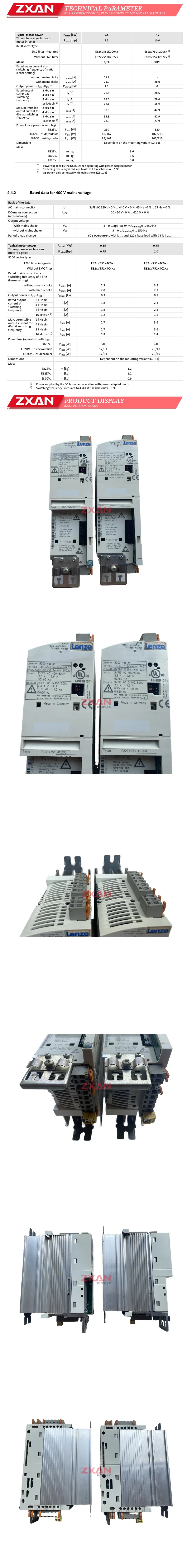 Lenze E82EV751-4C200 Description