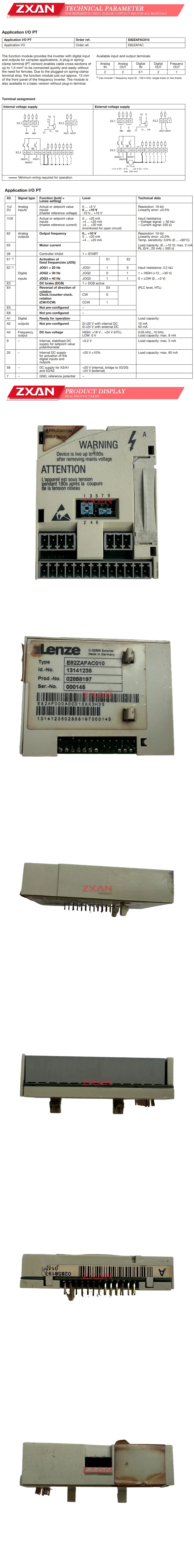 Lenze E82ZAFAC010 Description