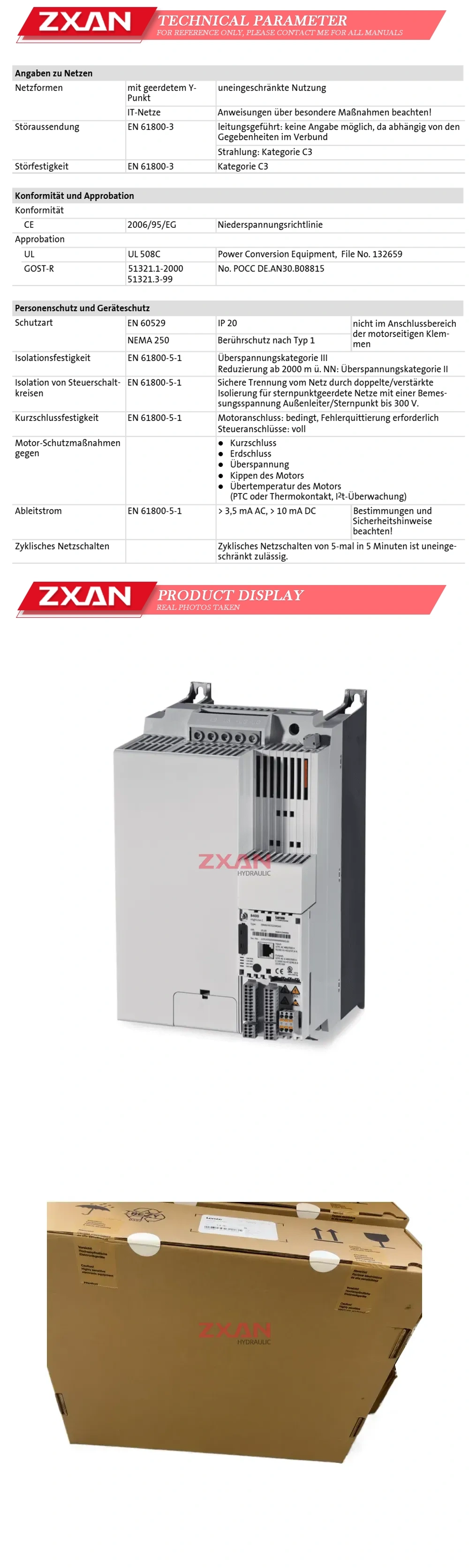 Lenze E94AMHE0174A22LF Description
