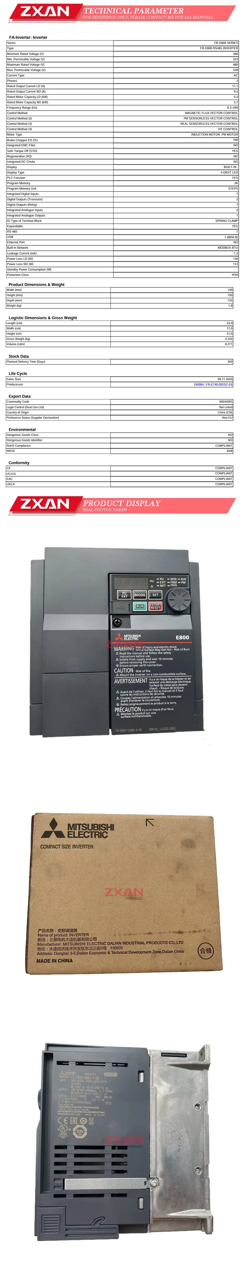 MITSUBISHI FR-E840-0095-4-60 Description