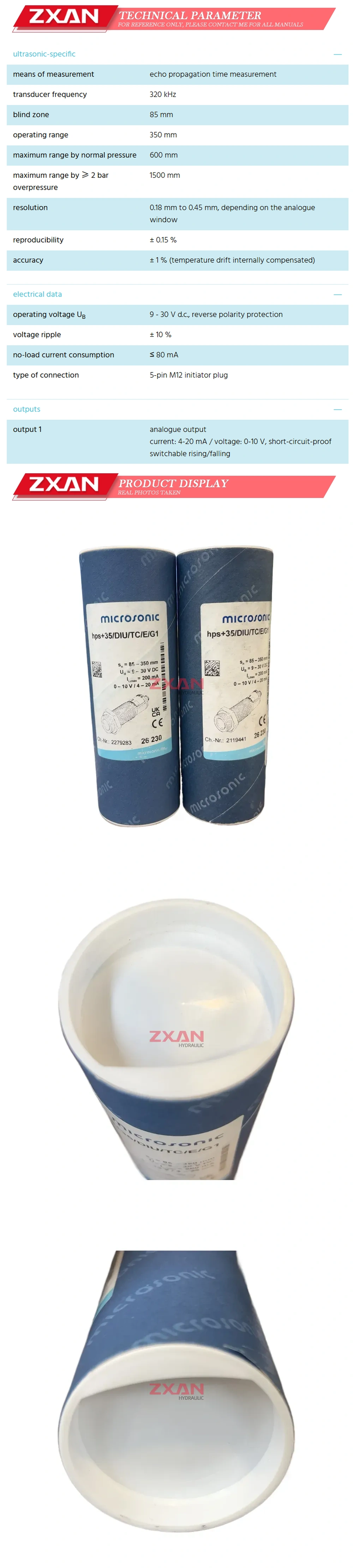 Microsonic hps+35/DIU/TC/E/G1 Description