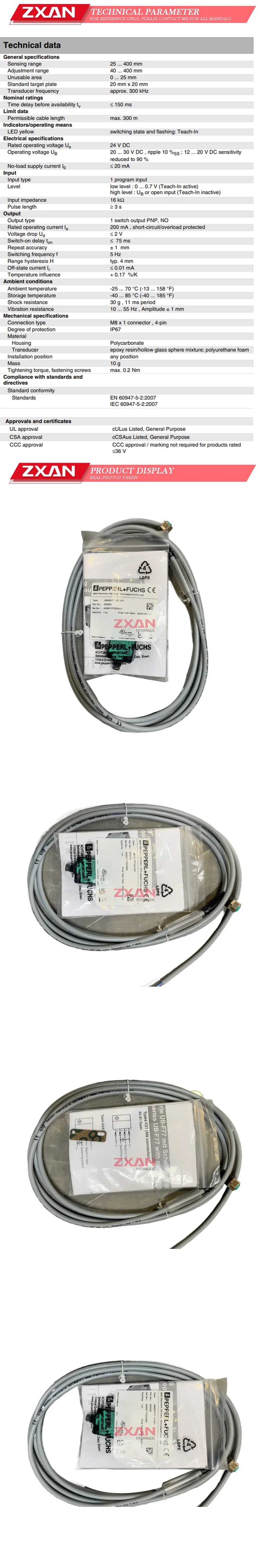 PEPPERL+FUCHS UB400-F77-E2-V31 Description
