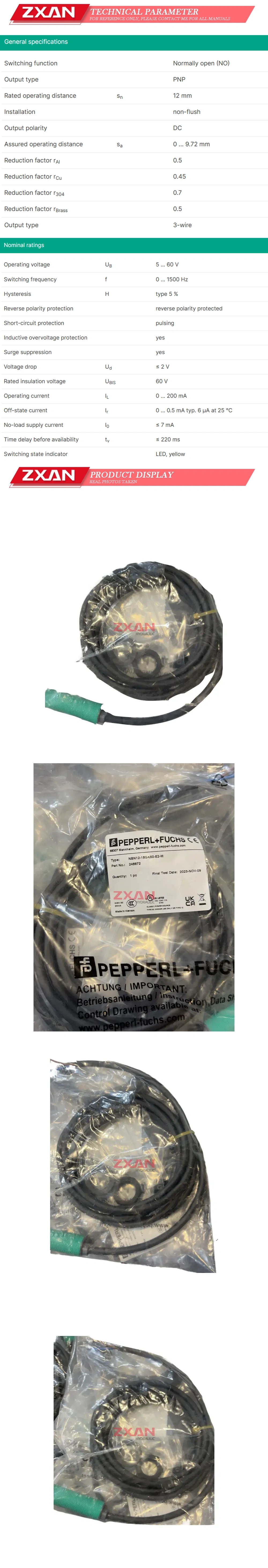 Pepperl+Fuchs NBN12-18GK50-E2-M Description