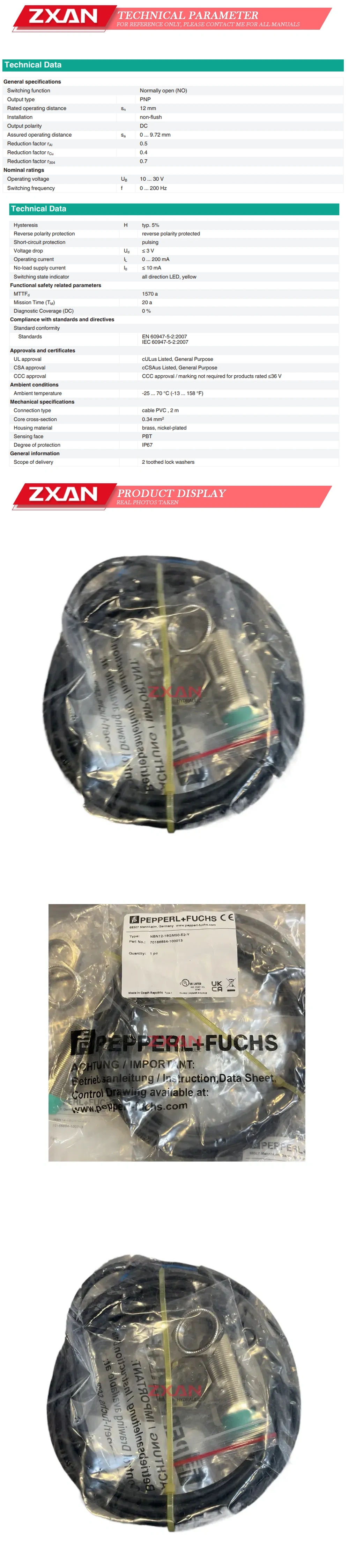 Pepperl+Fuchs NBN12-18GM50-E2-Y Description
