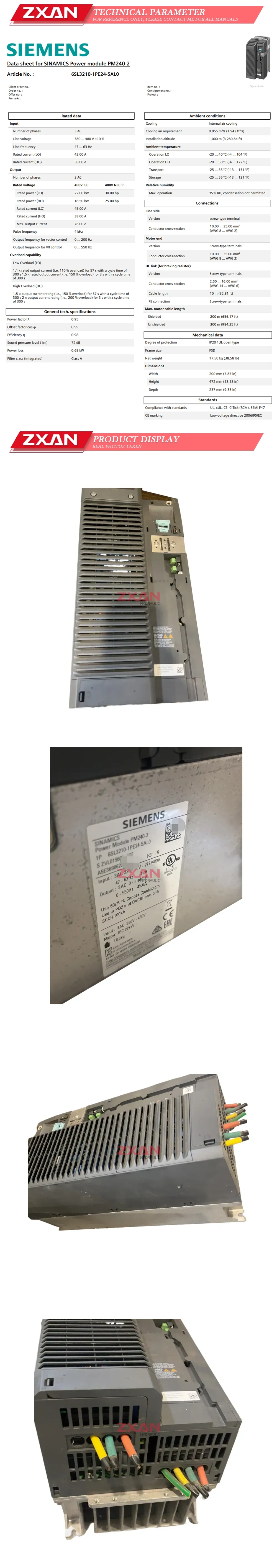 SIEMENS 6SL3210-1PE24-5AL0 Description