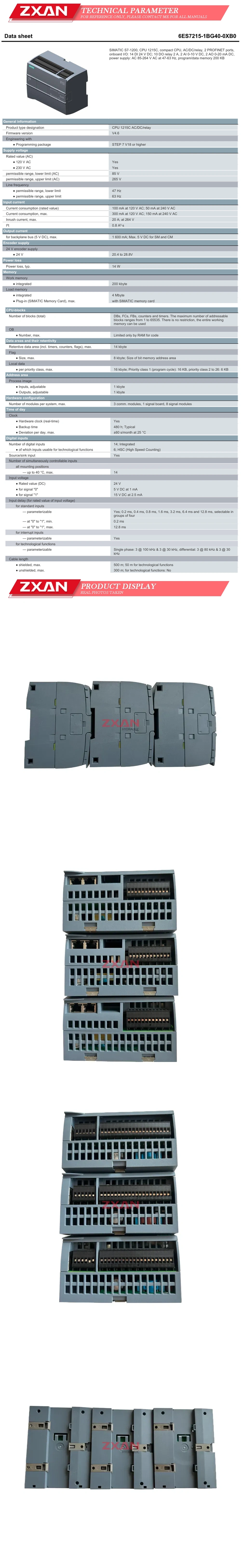 Siemens 6ES7215-1BG40-0XB0 Description