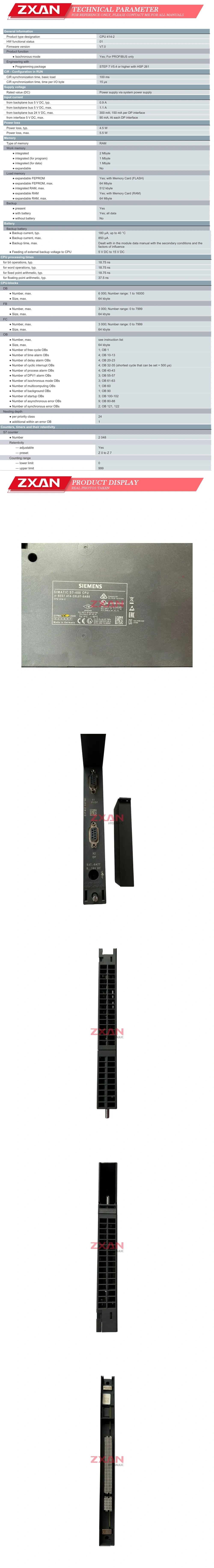 Siemens 6ES7414-2XL07-0AB0 Description