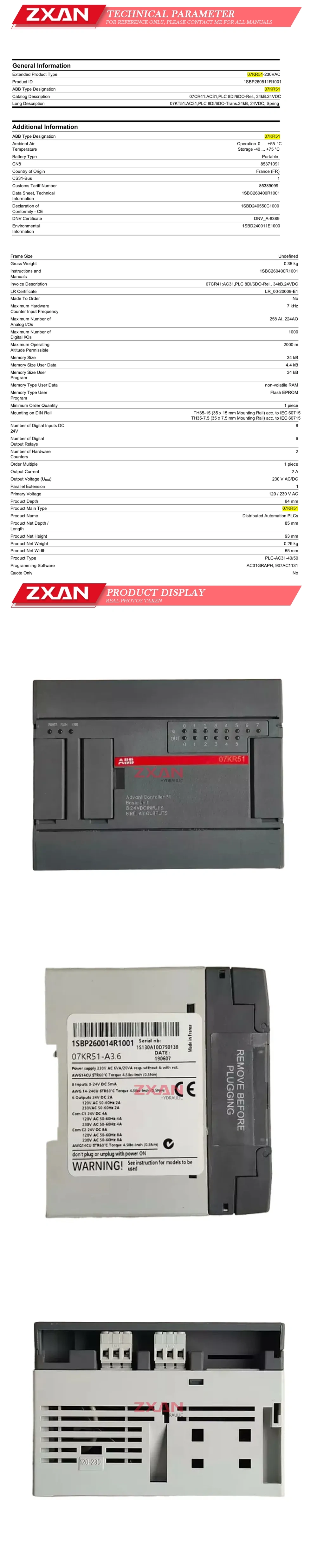 ABB 07KR51-A3.6 Description