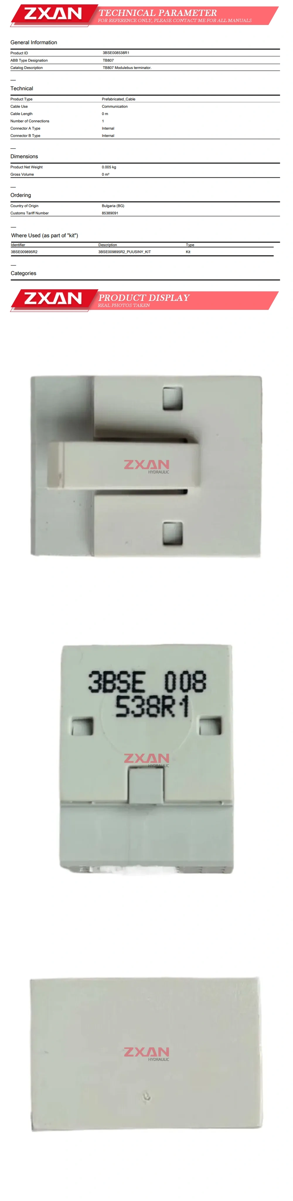 ABB 3BSE008538R1 Description