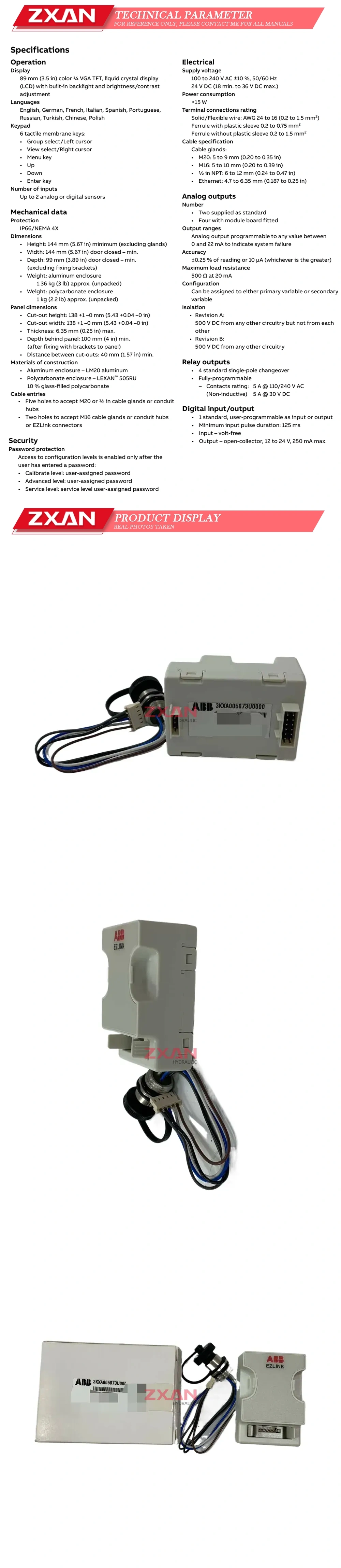 ABB 3KXA877420L0015 Description