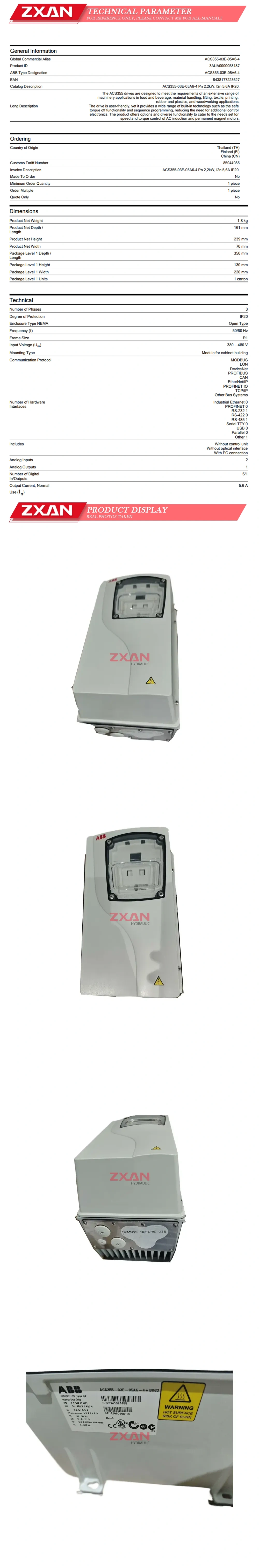ABB ACS355-03E-05A6-4+8063 Description