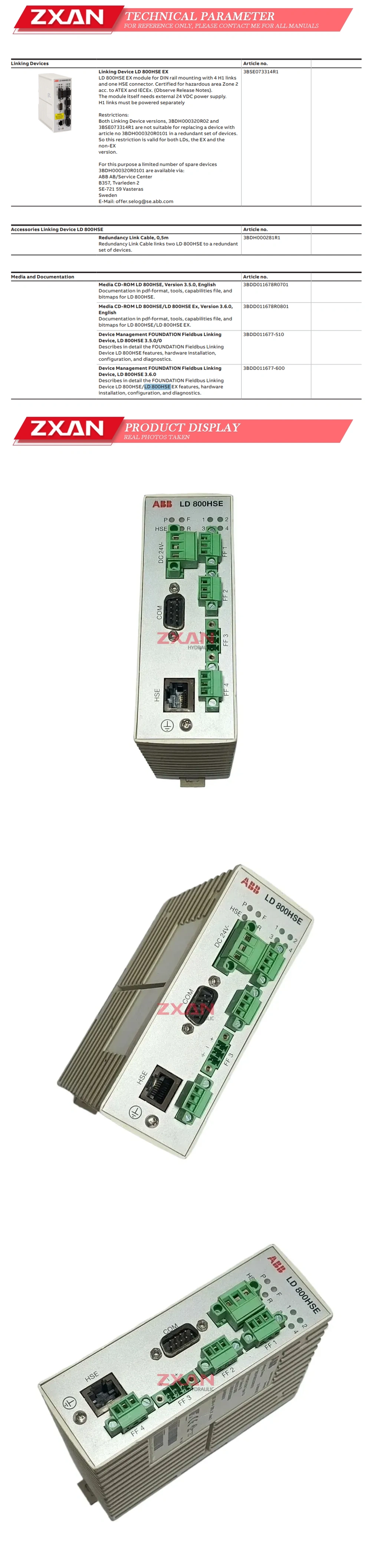 ABB LD 800HSE 3BDH000320R010 Description