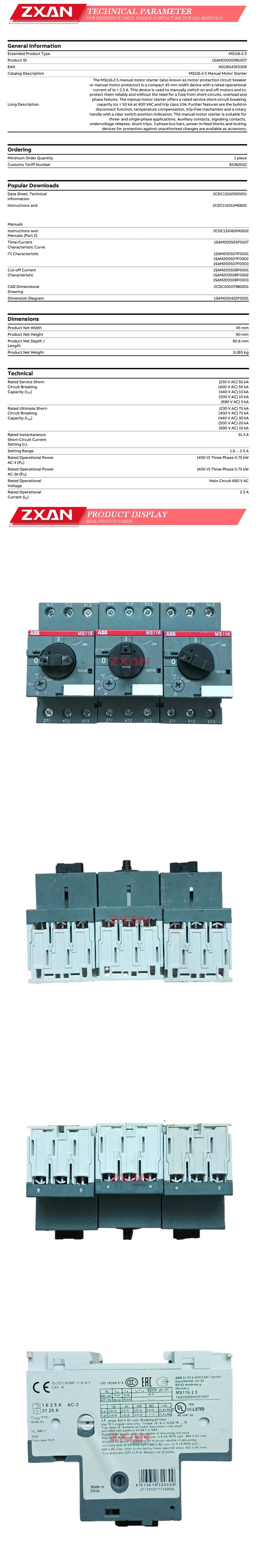ABB MS116-2.5 Description