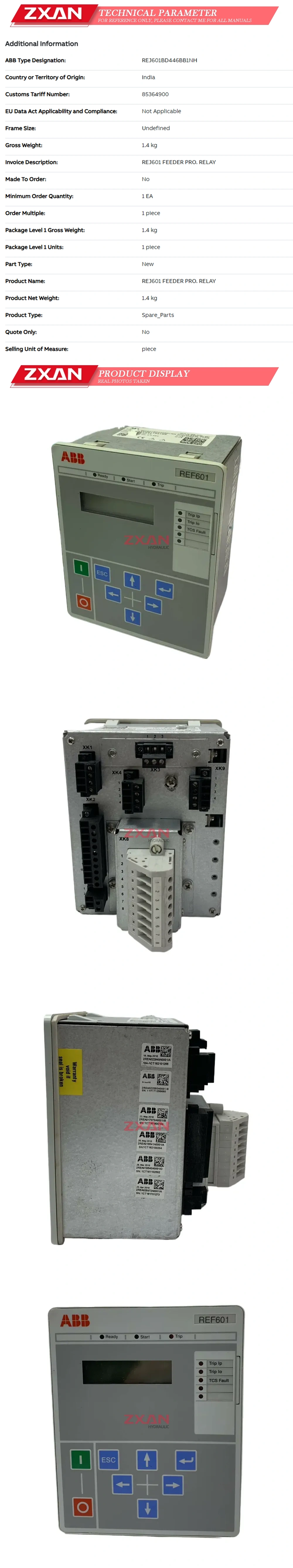 ABB REF601BD4461NH Feeder Protection Description