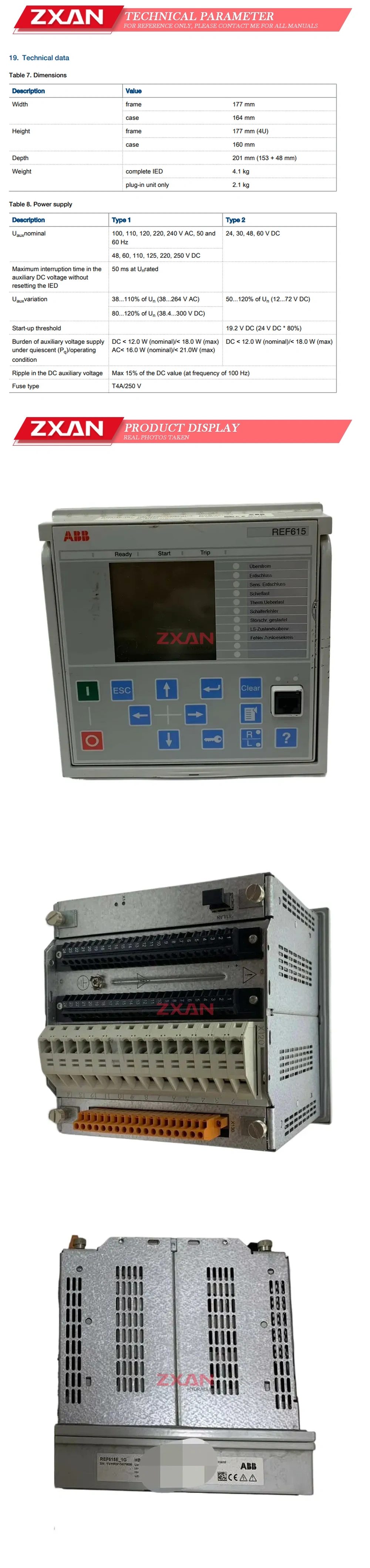 ABB REF615E-1G Description