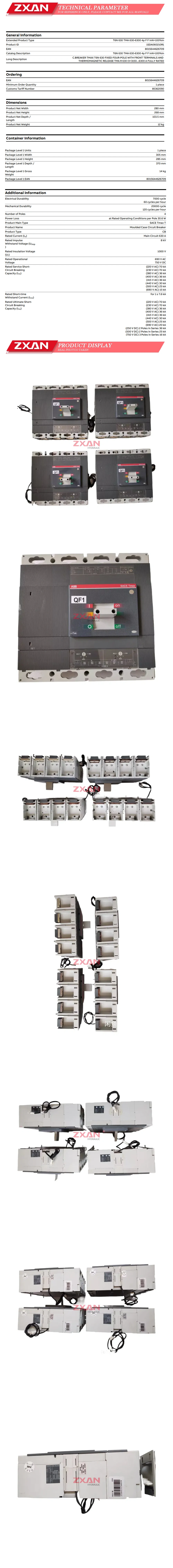 ABB T6N 630 TMA 630-6300 Description