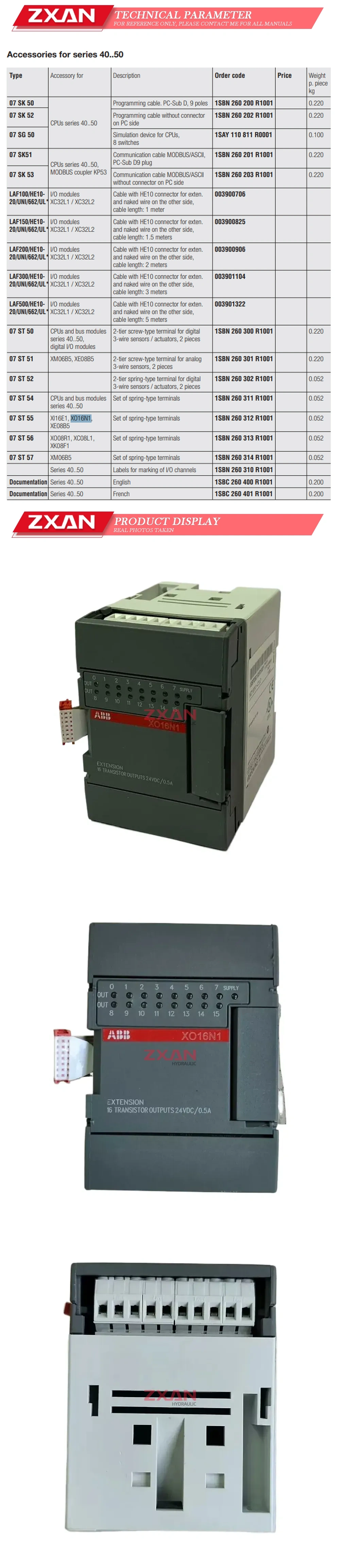 ABB XO16N1 Description