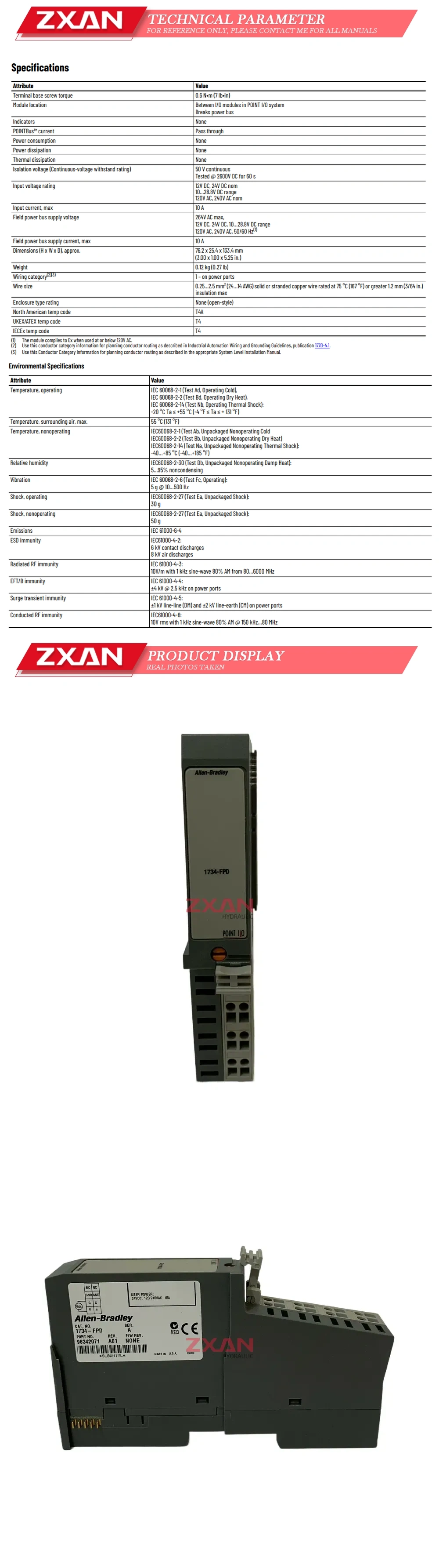 Allen-Bradley 1734-FPD Description
