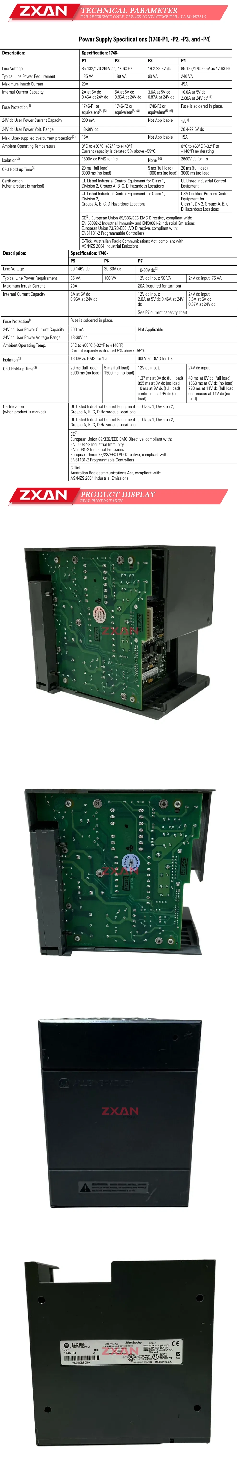 Allen Bradley 1746-P4 Description