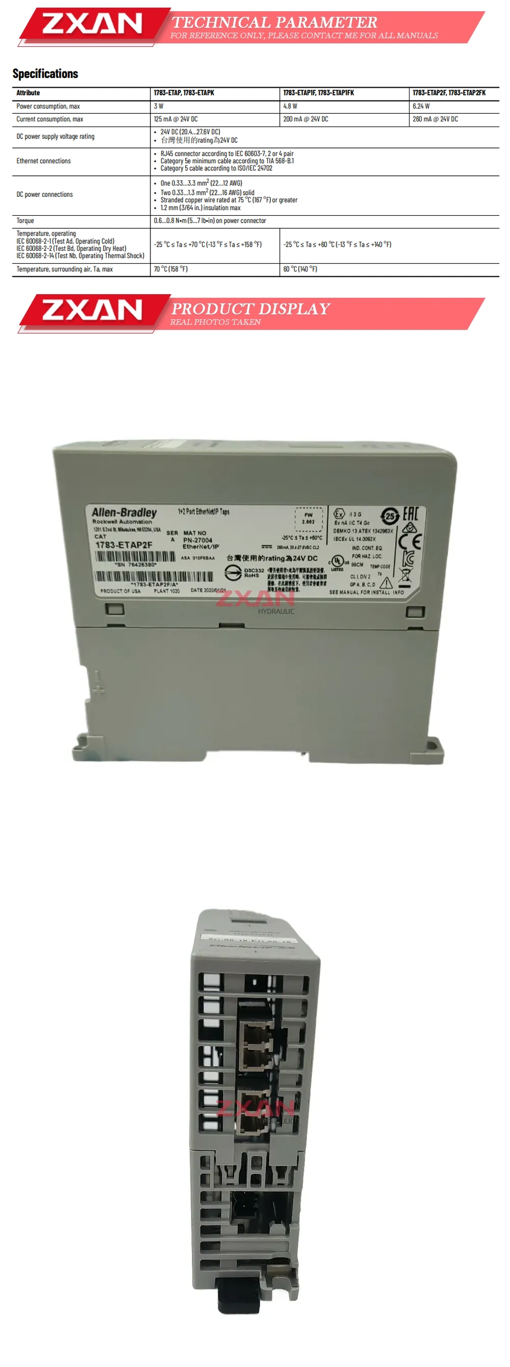 Allen-Bradley 1783-ETAP2F Description