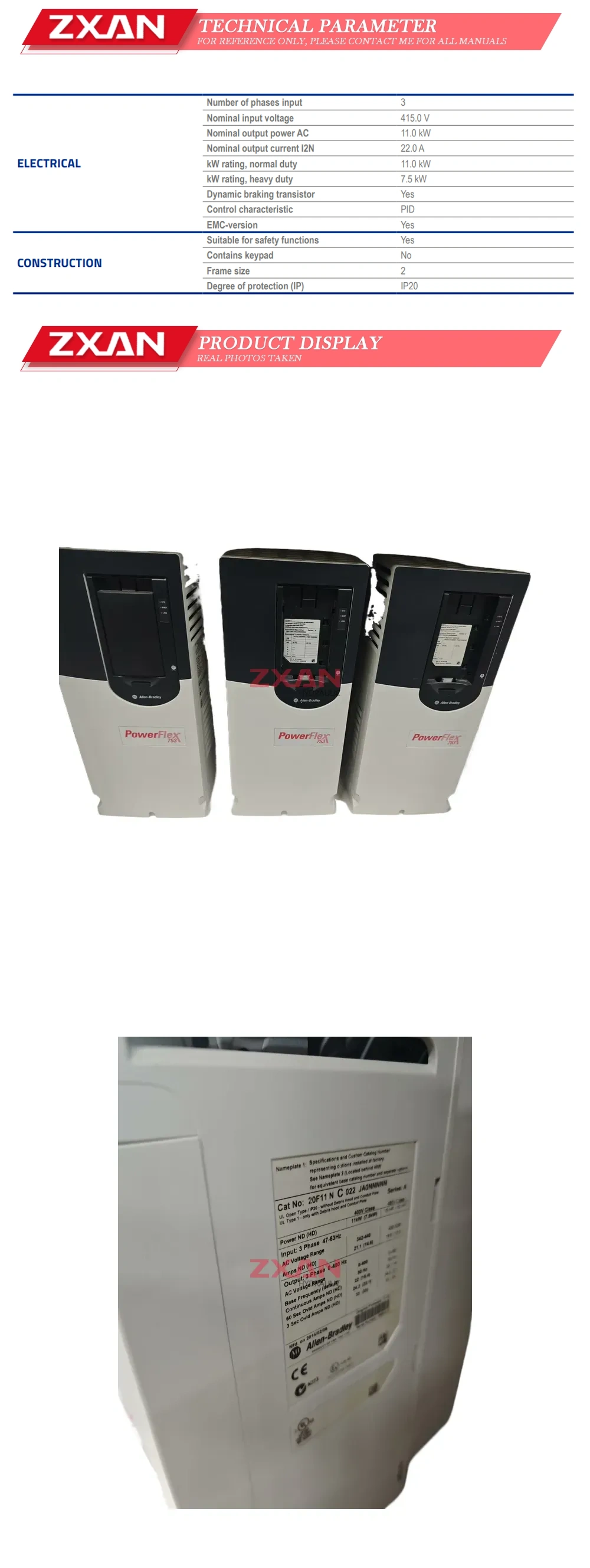 Allen-Bradley 20F11NC022JA0NNNNN Description