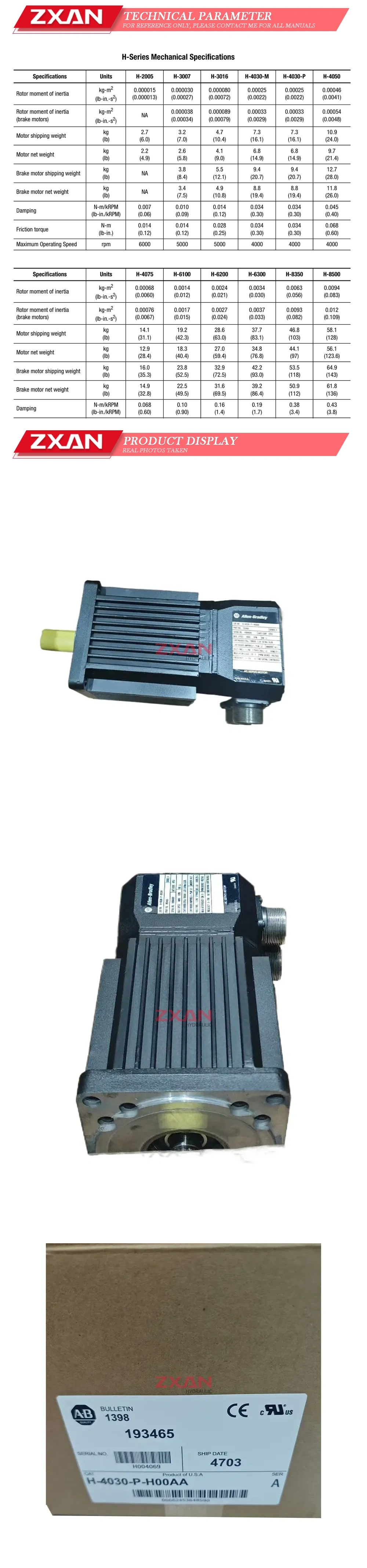 Allen Bradley H-4030-P-H00AA Description