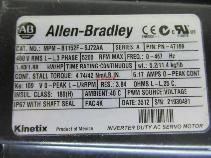 Allen-Bradley MPM-B1152F-SJ72AA